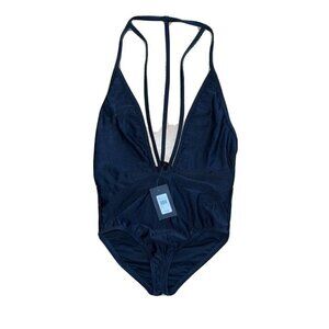 𝅺FREDRICKS of Hollywood One Piece Swim Suit NWTS Black Low Cut 1D